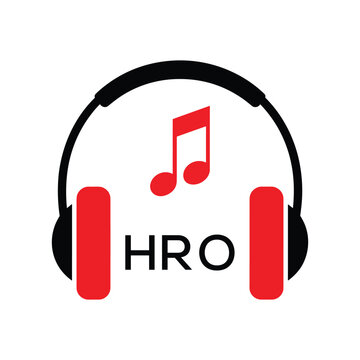 HRO Headphone  Company logo. HRO Music logo design for entrepreneur and business. HRO best Branding icon.
