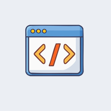 Simple Illustration Of Computer Window With Code