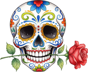 A Lively Collection of Dancing and Singing Sugar Skull Skeleton Characters for a Mexican Fiesta Celebration