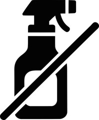 Spray bottle forbidden symbol clean hygiene safety icon