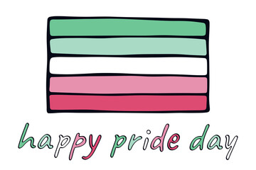 Colorful Abrosexual pride flag Happy pride day LGBTQ community Pride Month Vector hand drawn doodle for posters, stickers, logo, cards