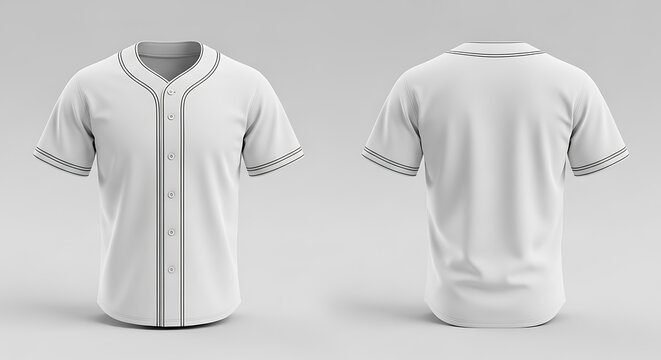 Blank White Baseball Jersey Mockup.