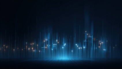 Futuristic cityscape glow