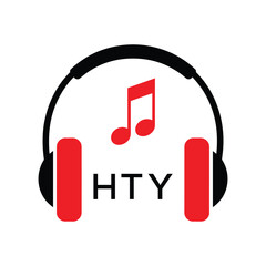 HTY Headphone  Company logo. HTY Music logo design for entrepreneur and business. HTY best Branding icon.
