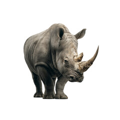 Fototapeta premium Majestic White Rhinoceros on Black Background Wildlife Photography