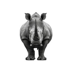 Obraz premium Majestic White Rhinoceros Black and White Portrait