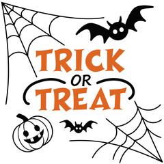 Obraz premium Vector art of Trick or Treat banner, with white background