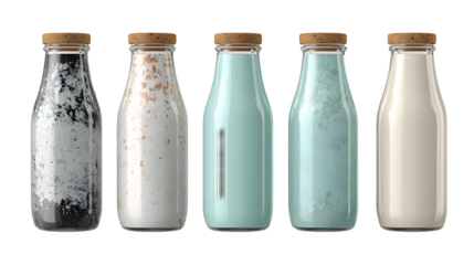 empty glass bottles isolated