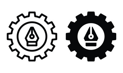 Design process icon with outline and glyph style.