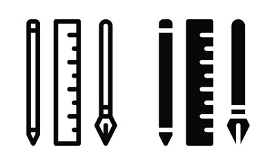 Design tools icon with outline and glyph style.