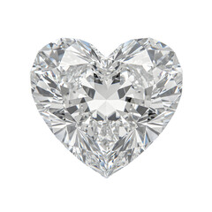 Heart Shaped Diamond Isolated on Transparent Background - Luxury Gemstone, Engagement Ring Stone, Romantic Symbol