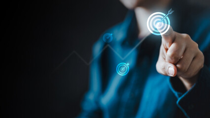 Target success concept. Bullseye objective dart board. Targeting audience market strategy. Focus aim goal. Vision mission.
