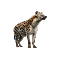 Naklejka premium Spotted Hyena Standing Profile, Isolated on Black Background