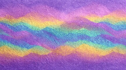 Colorful wavy patterns created with shimmering sand in vibrant hues.