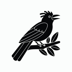 Korean Magpie Symbolic Good News Bird Vector Illustration.