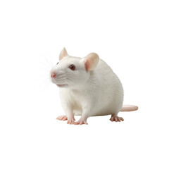 Adorable White Laboratory Mouse on Black Background