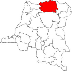 A clean, professional vector map of the Democratic Republic of the Congo with the Bas Uele province highlighted. Great for presentations, reports, and visualizing regional data.

