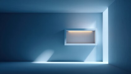 Empty room with recessed display niche