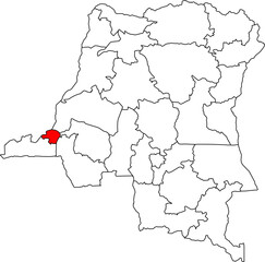 A clean, professional vector map of the Democratic Republic of the Congo with the Kinshasa city-province highlighted. Great for presentations, reports, and visualizing regional data.

