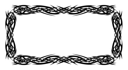Bold black tribal border design with intricate knotwork for impactful framing and decorative accents