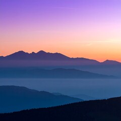 Fototapeta premium Mountain range at sunrise