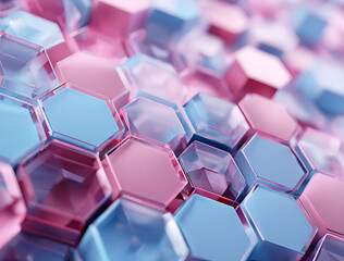 3D render of an abstract background with hexagons