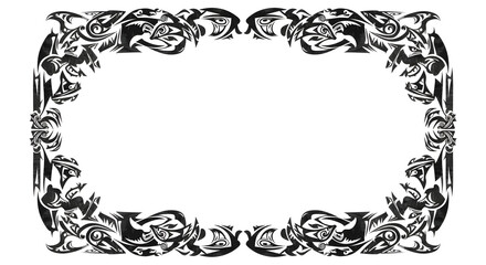 Striking tribal border design with bold black abstract tribal art elements for a powerful statement