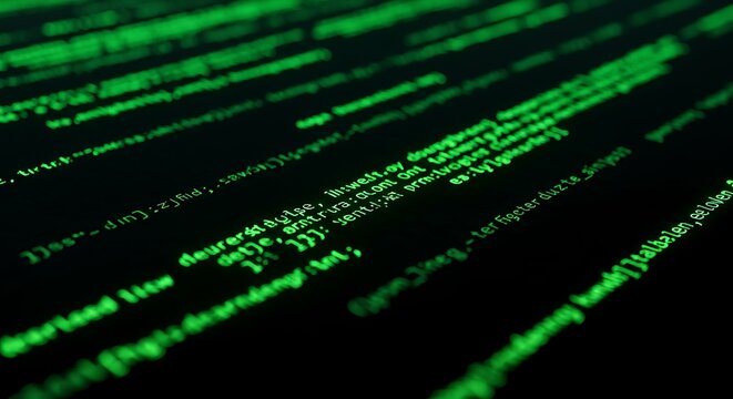 Green Code Matrix Digital Data Stream.
