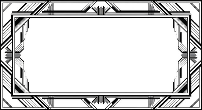 Elegant Art Deco geometric frame design for sophisticated invitations and announcements