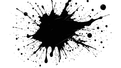 Fototapeta premium Vector art of black ink splash with dynamic splatter effect