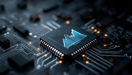 Circuit board with a processor and chart graphic
