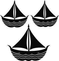 Boat  silhouette vector arts