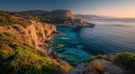 Fototapeta premium Coastal landscape at sunrise
