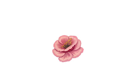 Close-up of a delicate pink flower with multiple petals, detailed and vibrant.