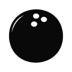 Sleek minimalist graphic of a bowling ball ready for a strike game, bowling ball silhouette vector illustration
