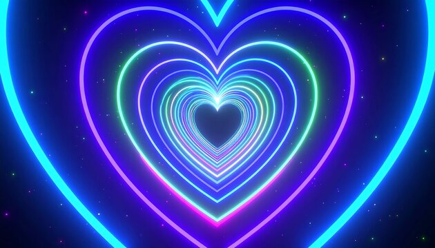 Neon heart tunnel design
