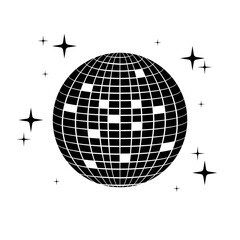 Disco ball vector illustration isolated on white.