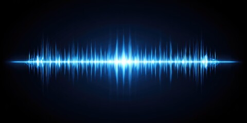 A stunning visual representation of sound waves, showcasing vibrant blue lines on a dark background. This artistic interpretation captures the dynamic nature of audio frequencies.