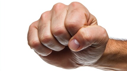 A close-up view of a clenched fist, symbolizing strength, determination, or protest. This powerful image can represent unity, resistance, or the fight for justice and equality.