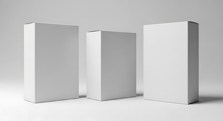 Blank White Cardboard Boxes Mockup.