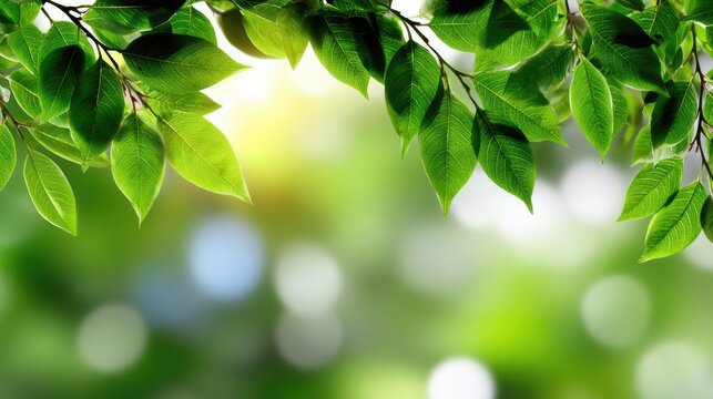 A vibrant display of green leaves, capturing the essence of nature's beauty. This image conveys a fresh and serene atmosphere, perfect for conveying environmental themes.