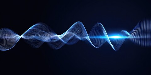 A dynamic visual representation of sound waves, showcasing an elegant flow of light and energy. This captivating image embodies creativity and innovation in digital media.