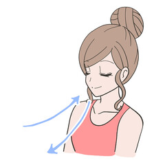鼻から呼吸をする女性のイラスト