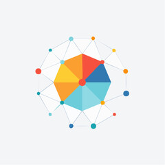 Colorful Pie Chart Network Diagram