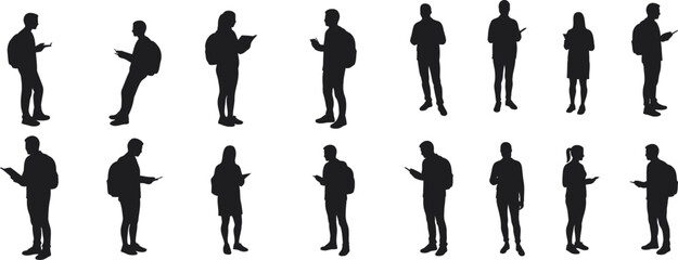 students silhouettes vector illustration design concept