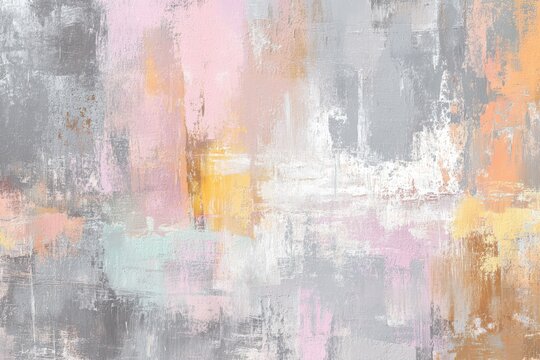 Abstract painting with textured brushstrokes.  Soft colors