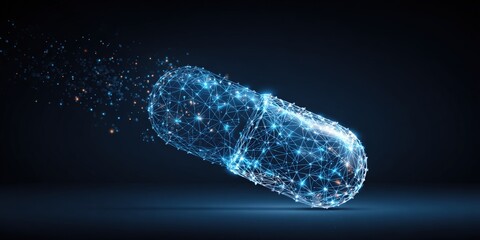Abstract digital representation of a pill