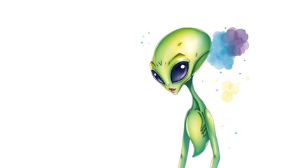 Alien cartoon Watercolor