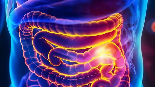 A disorder that affects the stomach's nerves and muscles, causing delayed emptying of food. 3D medical animation, vagus nerve, muscular, gastroparesis, anatomy, body, lung, x-ray concept.