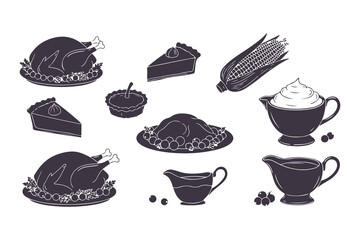 Autumn Harvest and Thanksgiving Elements Vector Illustration